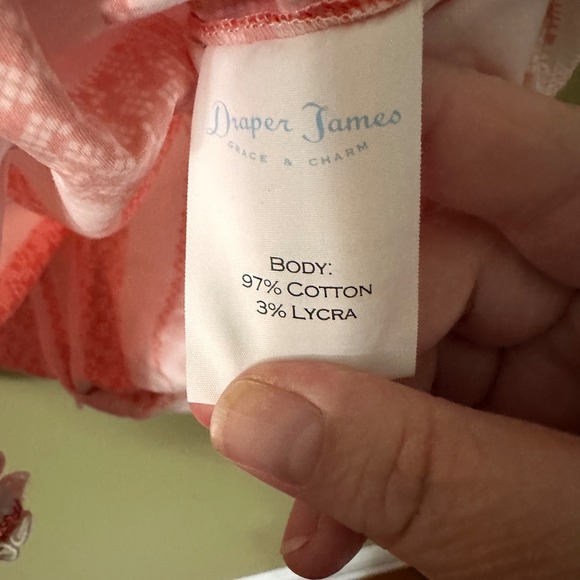 Draper James Orange White Stripe Embroidered Sleeveless Top Size 14 - Picture 7 of 10